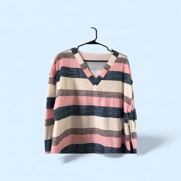 Striped V-Neck Sweater - Picture 2 of 5